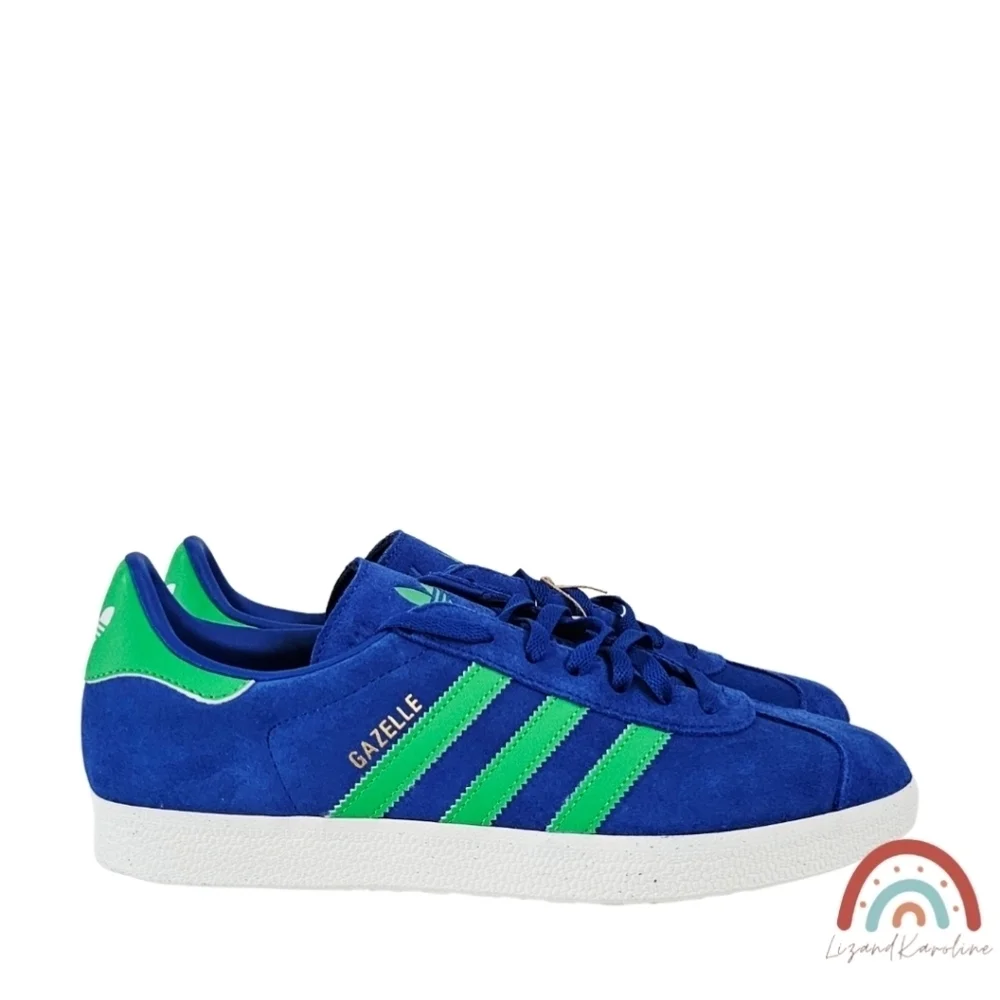 New! Adidas Originals Gazelle Shoes in Royal Blue Green